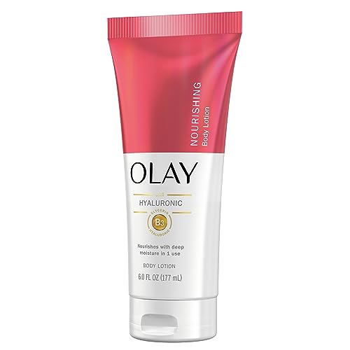 Olay Nourishing & Hydrating Hand and Body Lotion with Hyaluronic Acid, 6 fl oz tube (Pack of 3)