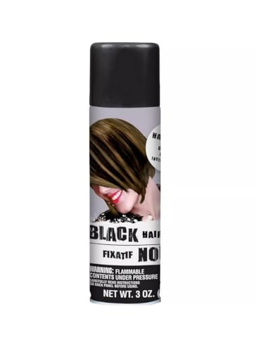 Stunning Black Hair Spray Color - 3 oz. (1 Count) - Instantly Transforms Your Look, Ideal for Parties & Cosplay