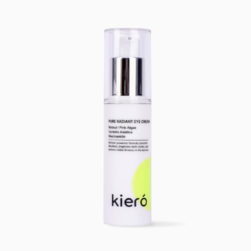 Kiero Pure Radiant Eye Cream - Lightweight & Fast-Absorbing Eye Crea for Puffiness, Bags Under Eyes & Dark Circles - Vegan, Firming Eye Moisturizer with Niacinamide & Centella Asiatica (0.85 fl oz)