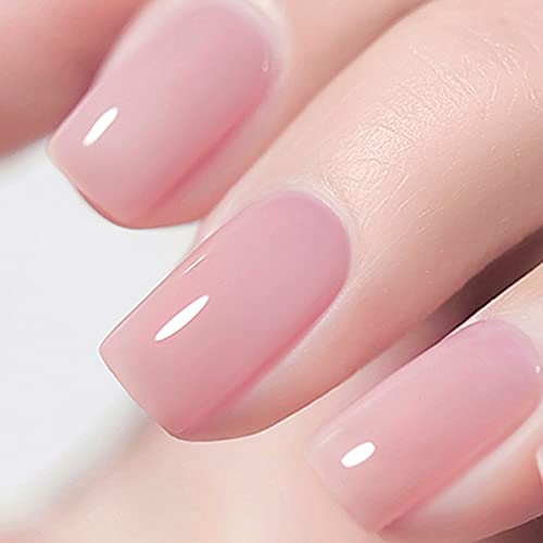 Vishine Nude Gel Polish Kit, Sheer Milky Pink Jelly Transparent Nail Polish UV LED Gel Nail Polish Varnish Nail Art DIY Saon 6Pcs 8ML