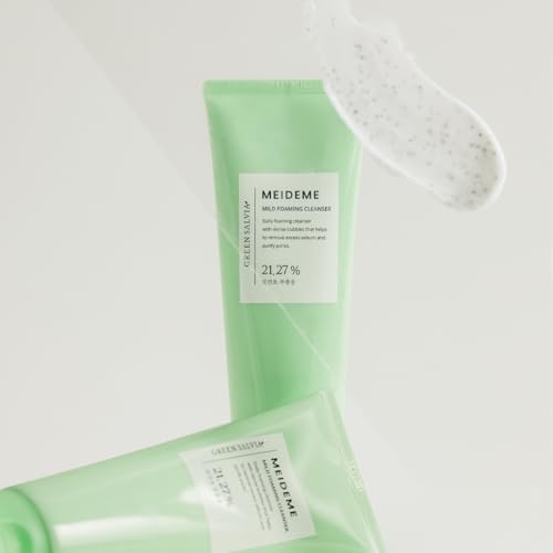 Korean Green Salvia Mild Foaming Facial Cleanser - Vegan Daily Skin Wash 120ml
