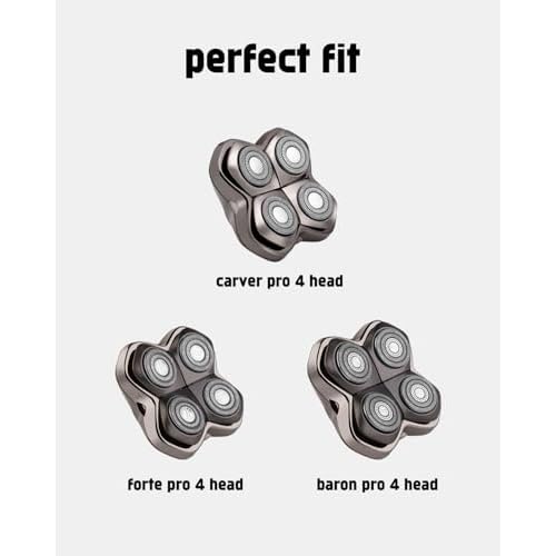 Pitbull Shaver Replacement Blade for Skull Shaver Replacement Heads, Skull Shaver Replacement Blades for Pitbull Gold Replacement Blades, 4 Pack Pitbull Skull Shaver Replacement Blade, Premium