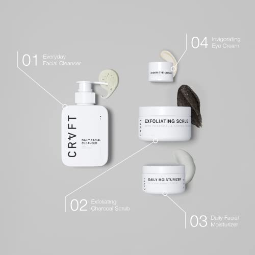 CRVFT Men's Daily Facial Moisturizer 1oz [AM/PM] | Long-Lasting Deep Hydration/Lock-In Moisture/Reduce Dryness | All Skin Types | with Hyaluronic Acid | Made in USA | Paraben & Sulfate Free [Scented]