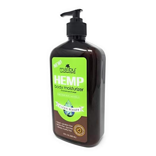Malibu Hemp New Body Moisturizer Pure Hemp Bliss Naturally Clean Beauty 18 FL OZ (530ML) Vegan, Paraben Free, Gluten Free, Dye Free, Aways Cruelty Free