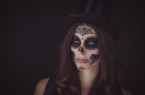 La Catrina Face Temporary Tattoo - Dia de los Muertos (2 Pack)