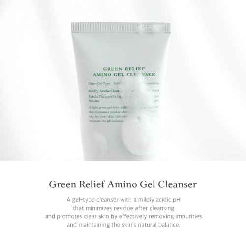 Dr.Althea Green Relief Amino Gel Cleanser | Lightweight & Hydrating Makeup Remover | Daily Face Wash with Hyaluronic Acid | Korean Vegan Skincare for All Skin Types | 3.38 Fl Oz