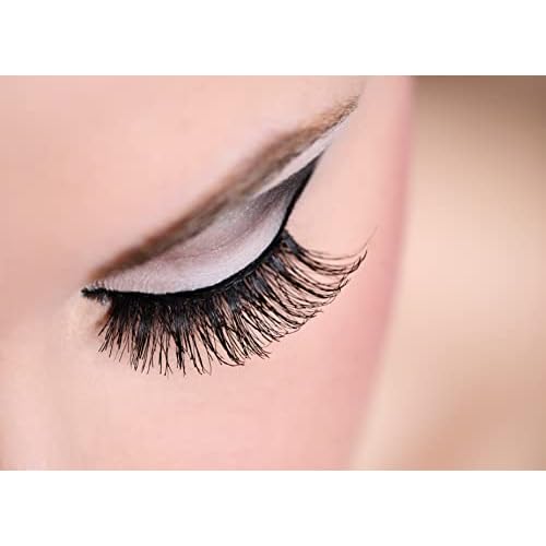 Mia Secret Demi Wispies Eyelashes - Natural Style False Eyelash - Long End Wispy Strip Lashes - Invisible Clear Band - Reusable and Lightweight Human Hair Lash - 4 Pack