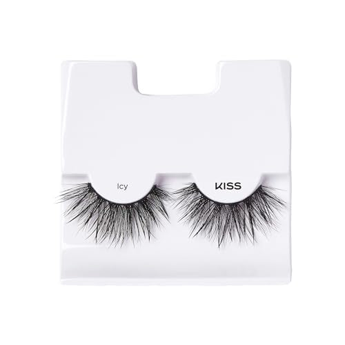 KISS Lash Drip False Eyelashes, Spiky X Boosted Volume, Unique Wet Look Hydrated Effect, Multi-Length Rewearable Fake Eyelashes, Wispy Crisscross Lash Pattern, Style ¡®Icy¡¯, 1 Pair (Pack of 2)