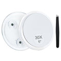 30X Magnifying Mirror with Suction Cups - 6 Inch Makeup & Travel