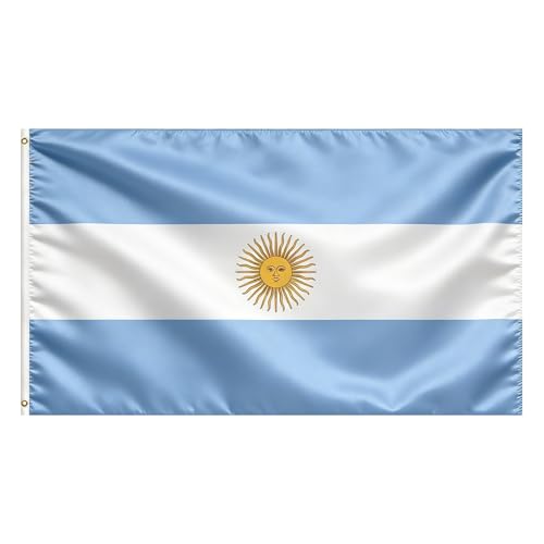 Argentina Flag 3x5 Ft Polyester with Brass Grommets (Veliffco) - 1 Pc