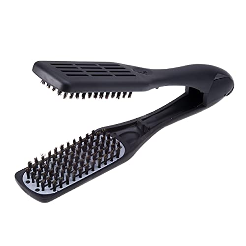 Denman D79 Thermoceramic Hair Straightening Brush - with Boar Bristles - For Wide, Wavy, Curly, Coily Hair ? Black