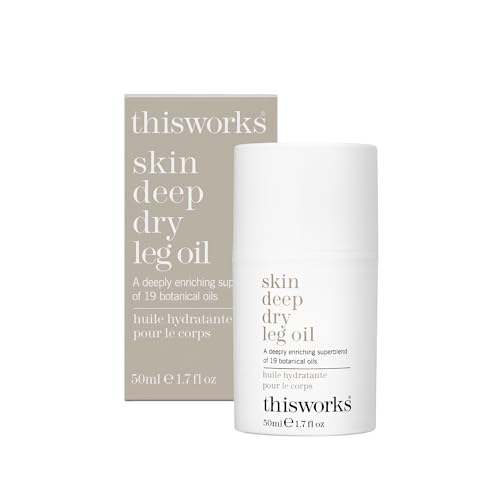 THISWORKS Skin Deep Dry Leg Oil ? 100% Natural Body Oil Moisturizer with 13 Essential Oils & 6 Cold-Pressed Plant Oils, Hydrates & Nourishes Dry Skin, 1.7 oz / 50ml