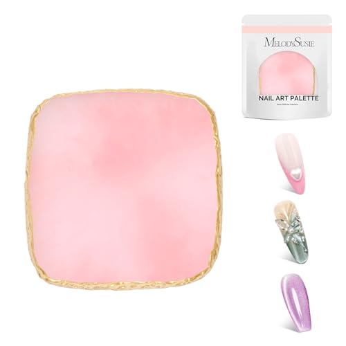 MelodySusie Pink Square Resin Nail Art Palette - Color Mixing Board Without Spatula