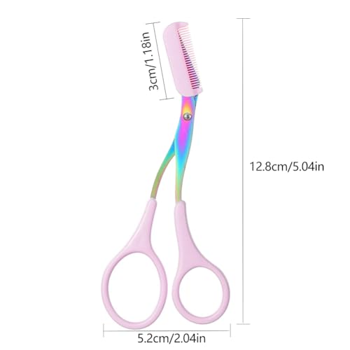 2-in-1 Eyebrow Scissors with Comb - Stainless Steel Trimmer