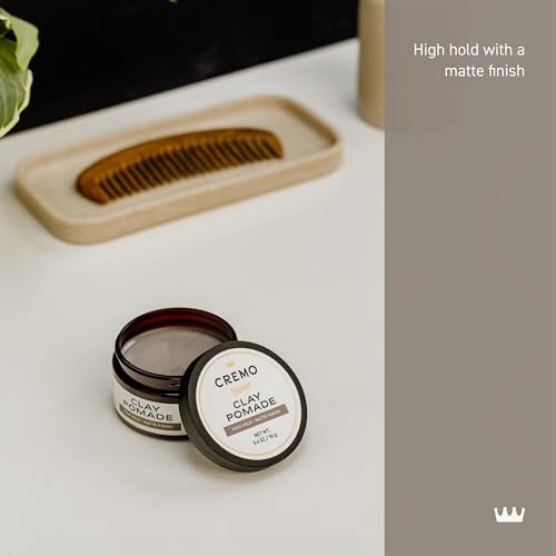 Cremo Premium Barber Grade Hair Styling Clay - Strong Hold Matte Finish, 3.4 oz
