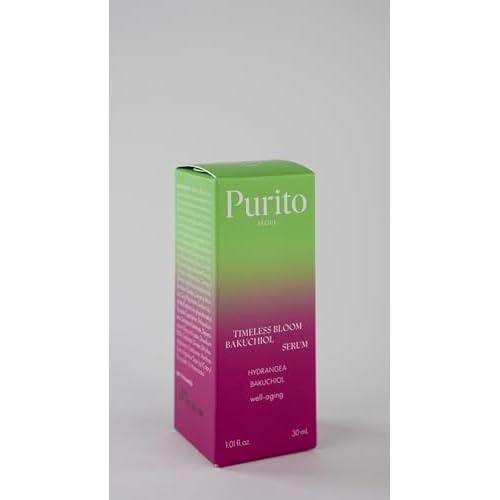 PURITO SEOUL Timeless Bloom Bakuchiol Serum, Korean Jeju Hydrangea, for Sensitive Skin, Ampoule, Fine Line Reduction, Anti Aging Facial Serum for face, K-Beauty, 30ml 1fl.oz