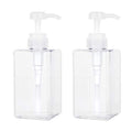 Refillable Pump Bottle 15oz Clear 2-Pack | BPA-Free Soap Dispenser
