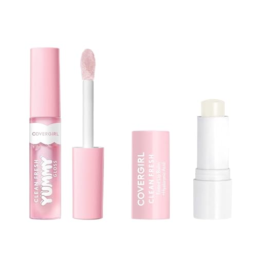 Covergirl Clean Fresh Yummy Gloss, Let's Get Fizzical & Clean Fresh Tinted Lip Balm, Clear as Crystal Bundle