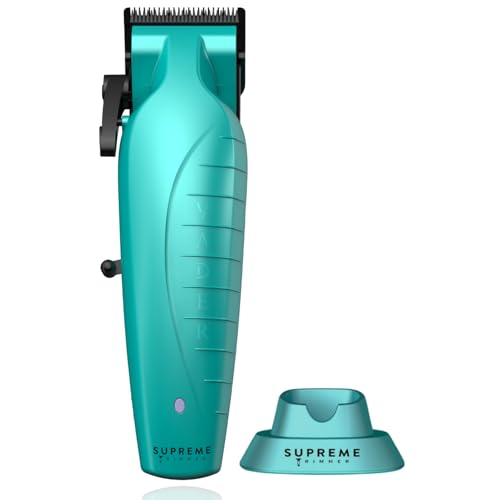 Supreme Trimmer Vader Clipper with DLC Taper Blade STC5098 | 210 Min Run Time 7500 RPM Hair Trimmer | Professional Brushless Motor Barber Clipper | Light Blue