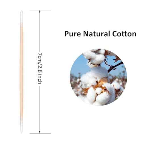 kissxiaoya 1200 Count Microblading Cotton Swab, Double Pointed Tip Swabs, Multipurpose Precision Tipped, Wood Sticks for Make up, Tattoo Permanent Supplies