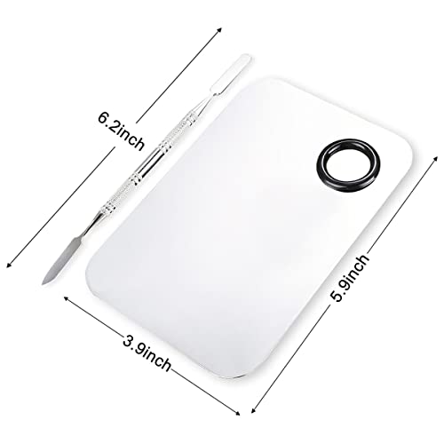 Stainless Steel Makeup Mixing Palette with Spatula – 2 Pc Set