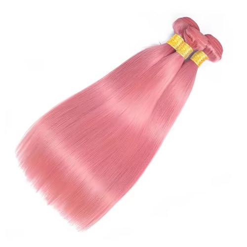 Pink Bundles Human Hair Straight Extensions 30-34 Inch FuivJuix Brazilian Virgin