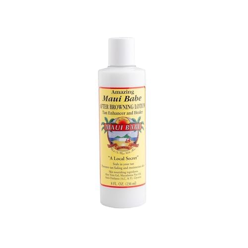 Maui Babe Tanning Lotion Set ? 8oz Browning & After Sun Lotion with Makeup Bag ? Outdoor Sun Tan Enhancer & Moisturizer