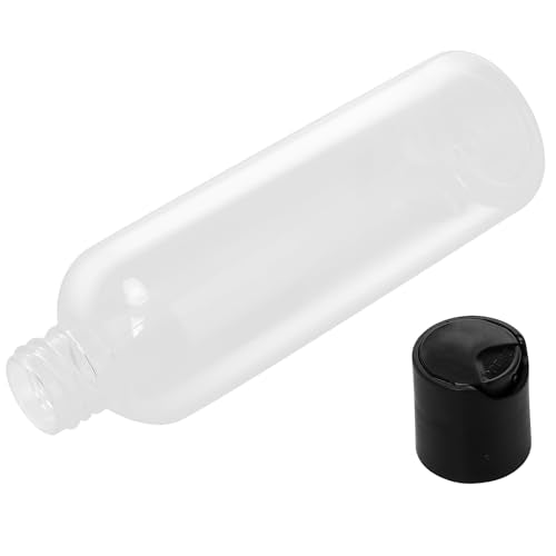 60 PCS 4oz Clear Plastic Empty Bottles, Squeezable Travel Containers with Black Disc Cap, Refillable Empty Lotion Bottles for Shampoo Lotions Shower