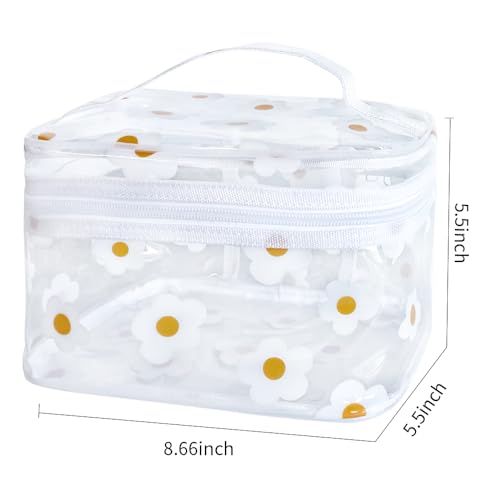 TotePrint Clear Cosmetic Bag with Handle - Durable PVC Travel Pouch