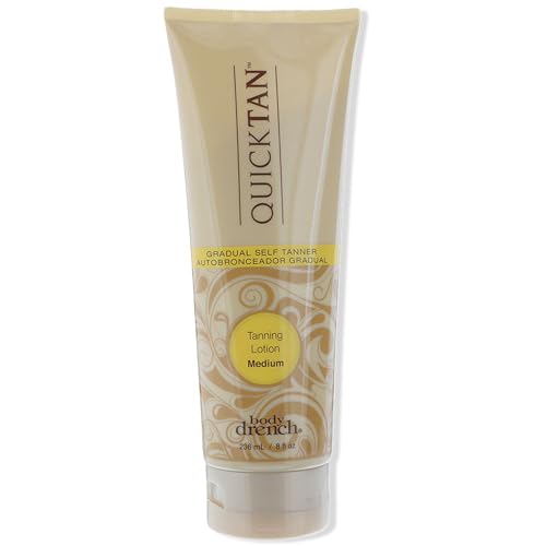 Body Drench Quick Tan Self Tanner Body Lotion ? Sunless Tanning Lotion for Women, Natural-Looking Self Tan, Medium, 8 fl oz