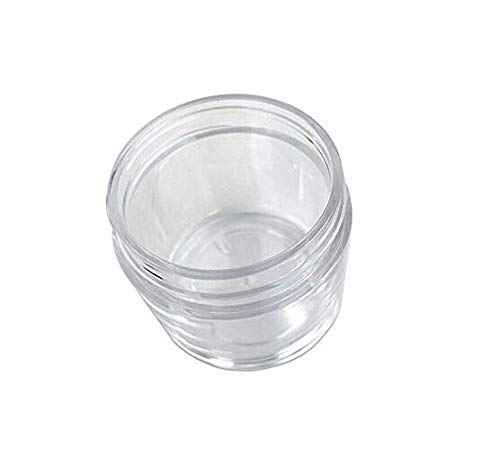 30g 30ml/1oz Refillable Black and White Plastic Screw Cap Lid with Clear Base Empty Cosmetic Jars for Nail Powder Bottles Eye Shadow Container Lot Powder Storage Container (Pack of 10) (Black Lid)