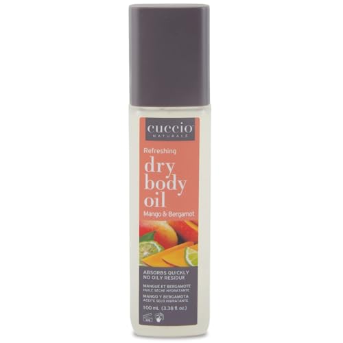 Cuccio Naturale Hydrating Dry Body Oil ? Mango & Bergamot, 3.38 fl oz ? Fast-Absorbing Lightweight Moisturizer for Smooth, Radiant Skin ? Non-Greasy Nourishing Formula with Sunflower & Jojoba Oils