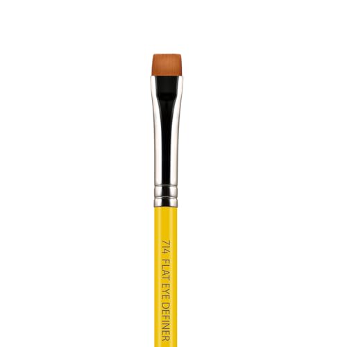 Bdellium Tools Professional Makeup Brush - Studio Series 714 Flat Eye Definer - With Soft Synthetic Fibers, For Eye Definition (Yellow, 1pc)