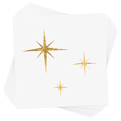 Gold Glitter Freckles Waterproof Face Tattoos - 10 Pack