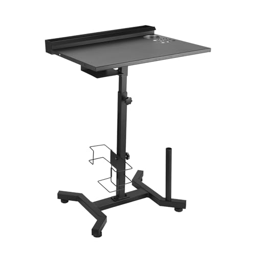Tattoo Work Station Tattoo Salon Tray Cart Portable Work Table with Detachable Storage Shelf Tattoo Armrest Stand Adjustable Height Tattoo Stand Desk for Tattoo Supplies and Equipment