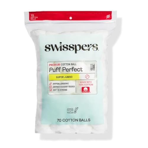 Swisspers Super Jumbo Cotton Balls for Skincare & Personal Care (6 Pack)