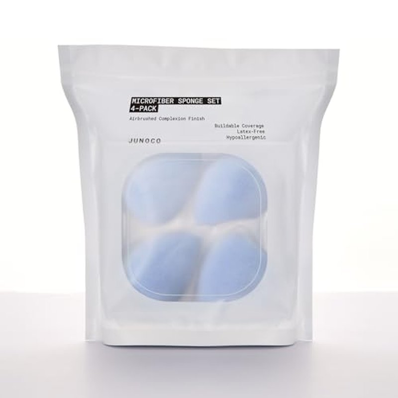 JUNO & Co. Microfiber Makeup Sponge Set - 4-Pack for Flawless Finish