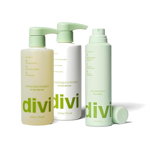 Divi Volumizing Hair Care Set - Full-Size Shampoo, Conditioner & Dry Shampoo