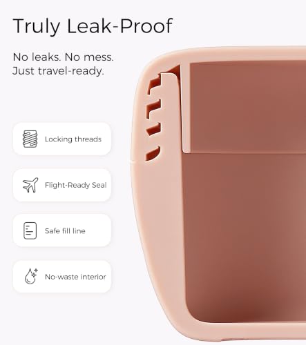 TakeToday Apricot 4-Pack Travel Containers, 2oz – TSA-Approved Cosmetic Bottles