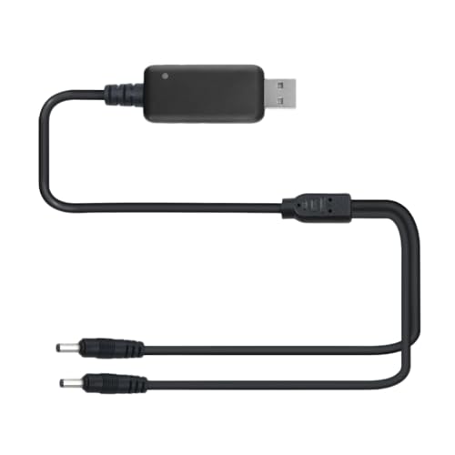 USB-DC Dual Port Power Cord Charger Compatible with Heated Gloves Socks Hats Mittens Heating Pad and 7.4V SWB01 SWB03 3500mAh Rechargable Lithium Polymer Batteries Power Cable