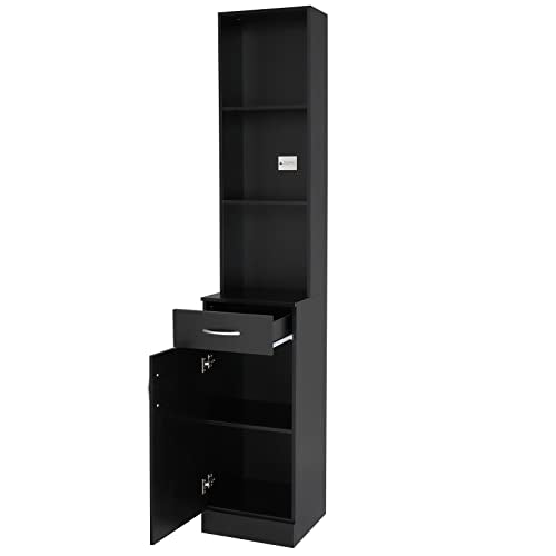 Barber Station Cabinet with Lockable Drawer & 5 Compartments