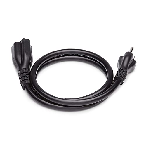 Amazon Basics Power Extension Cord, 3 Feet, 13 Amps, 125V, Black - Pack of 2