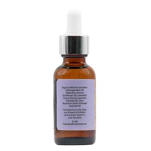 Ashwagandha 100% Pure Natural Organic Oil, Immune Support, Healthy Skin, Collagen Boosting Anti Wrinkle, Vegan non-GMO, 1 ounce