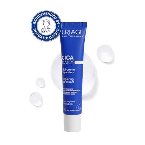 URIAGE Cica-Daily Repairing Gel-Cream for Face | Made With Prebiotic, Centella Asiatica & D-Panthenol, Ultra-light gel, Paraben & Fragrance-Free, Non-comedogenic, 40 mL / 1.35 oz