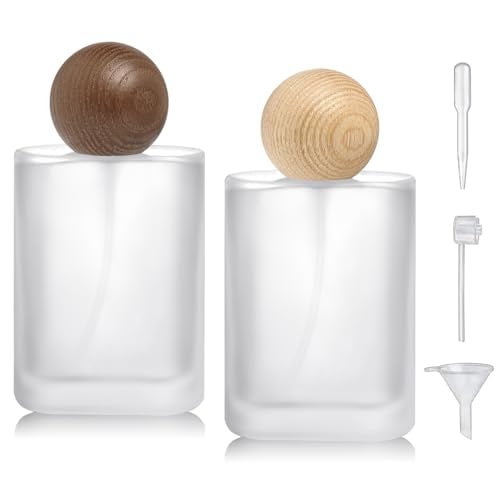 50ml Glass Perfume Spray Bottle - 2 Pack Refillable Atomizer