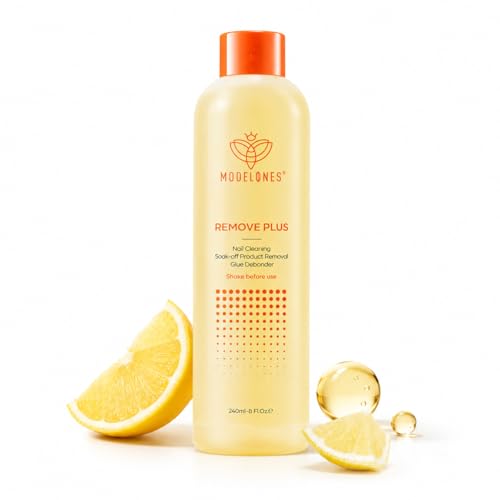 Modelones Acetone Gel Nail Polish Remover with Jojoba Oil, Lemon - 8 fl oz