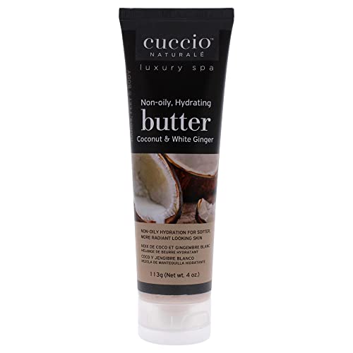 Cuccio Naturale Butter Blends - Ultra-Moisturizing, Renewing, Smoothing Scented Body Cream - Deep Hydration For Dry Skin Repair - Made With Natural Ingredients - Coconut & White Ginger - 4 Oz
