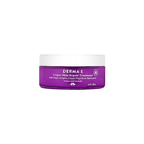 DERMA E Crepey Skin Repair Treatment – Restorative Moisturizer Lotion – Body Cream for Dry Crepey Skin – Skin Firming Cream Improves Skin Elasticity and Thickness, 6 Oz