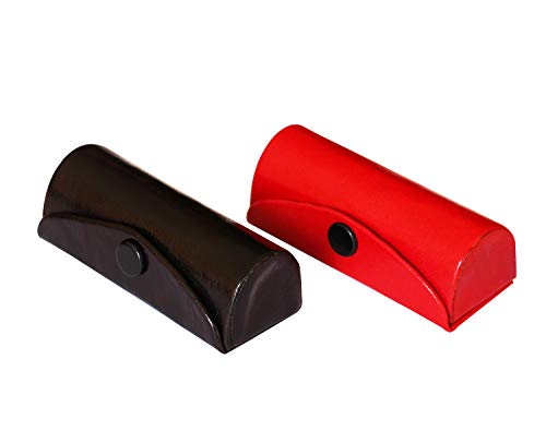 Leather Lipstick Case Holder Set of 2 with Mirror