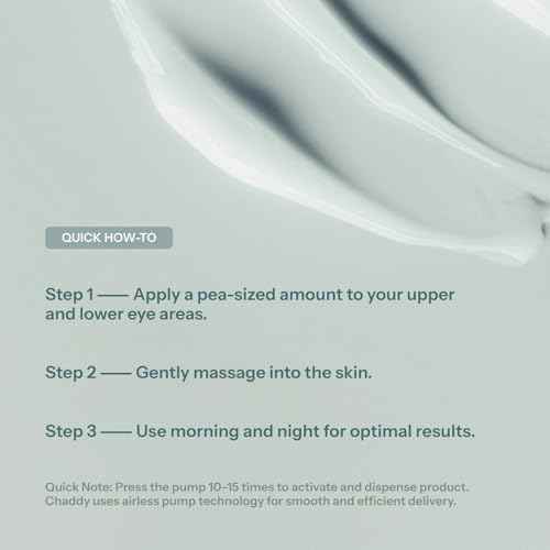 Chaddy Silky Eye Serum | Hydrating Under-Eye Cream for Dark Circles, Fine Lines, Wrinkles, Puffiness, and Bags ? Fragrance-Free Formula with Caffeine, Niacinamide, Peptides, and Antioxidants ? 15ml